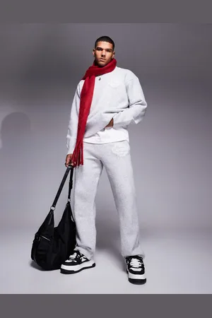 The Couture Club Co-ord fluffy knit emblem joggers in marl