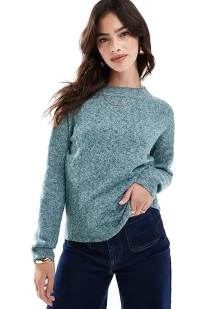ONLY Crew neck knitted jumper in dark melange