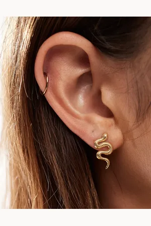 ASOS Waterproof stainless steel stud earrings with snake design in tone