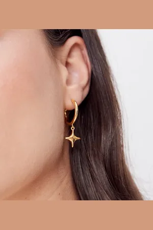 Orelia North star hoop earrings in 18k plated