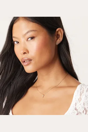 Orelia Pave key charm necklace in 18k plated