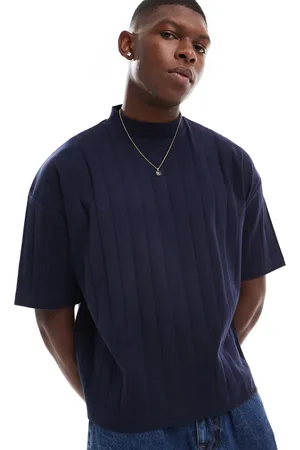 ASOS Oversized boxy rib high neck t-shirt in