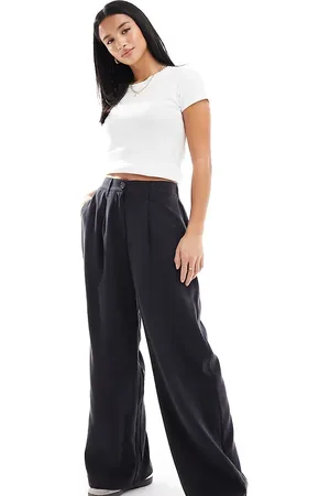 ASOS ASOS DESIGN Petite wide leg dad trousers in washed