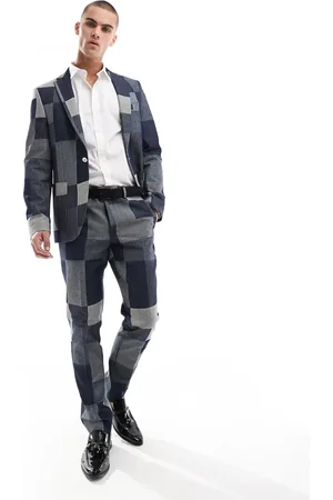 Twisted Tailor Suit trousers in denim patch co-ord