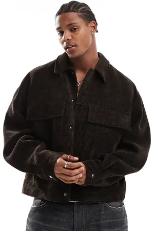 ASOS Boxy waffle harrington jacket in