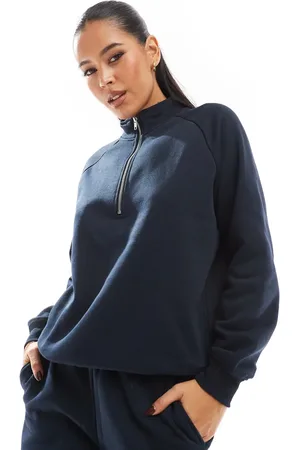 Pieces® Half zip sweat co-ord in dark