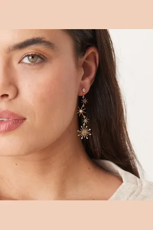 Orelia Statement mixed starburst drop earrings in 18k plated