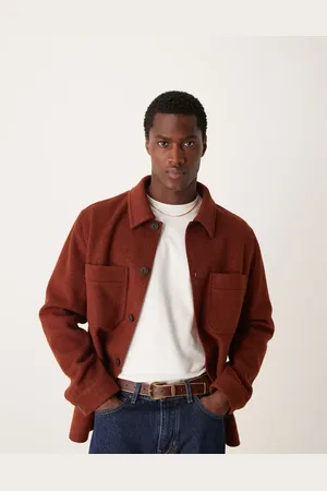 MANGO Regular fit shacket in burgundy