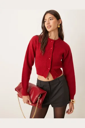 Glamorous Fitted cardigan in with heart buttons