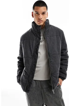 Native Youth Stone washed denim puffer jacket in