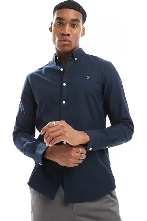 Farah Brewer long sleeve oxford shirt in