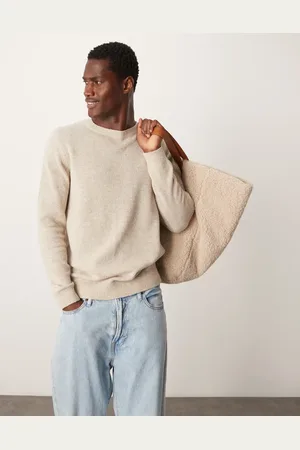 ASOS Lambswool crew neck jumper in oatmeal