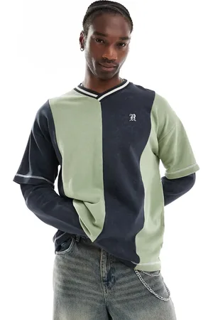 The Ragged Priest Stripe hockey layered oversized sweatshirt in