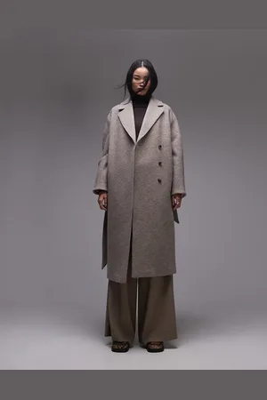 & OTHER STORIES Belted wool coat in mole