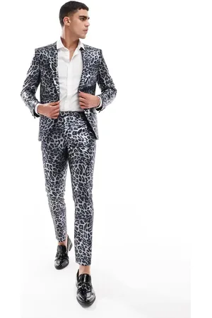 Twisted Tailor Suit trousers in mono leopard co-ord