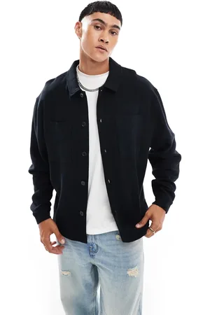 ASOS Oversized ribbed jersey harrington jacket in