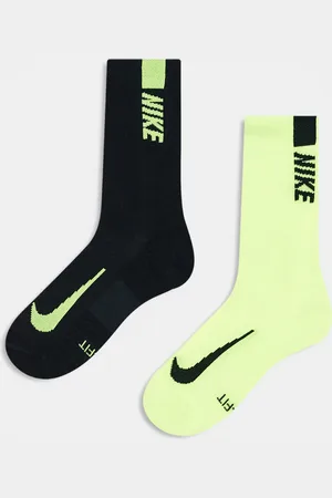 Nike Nike Running Multplier 2 pack crew socks in and green