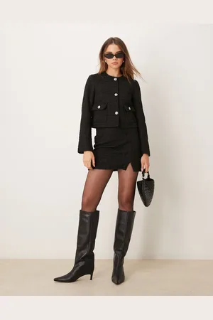 New Look Boucle side slit mini skirt co-ord in
