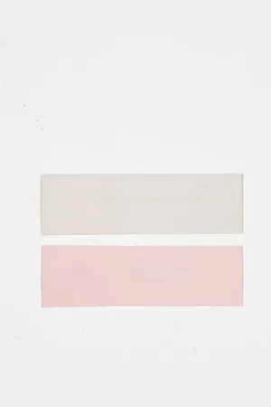Monki 2 pack headbands in pink and grey melange
