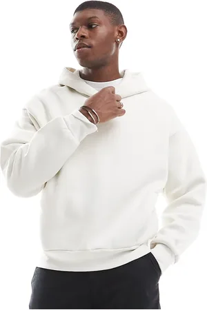 Bershka Boxy tonal back print hoodie in
