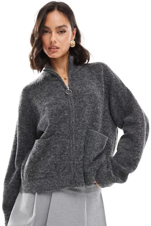 JJXX Zip cardigan in dark melange