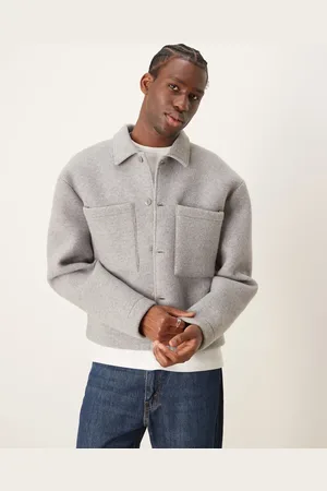 ASOS Premium felt oversized shacket in marl