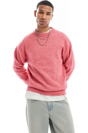 JACK & JONES Oversized fluffy crew neck jumper in