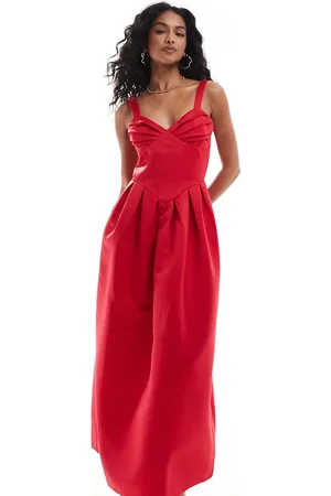 The Frolic Exclusive heavy satin cami corset maxi dress in