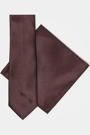 ASOS Tie and pocket square in merlot