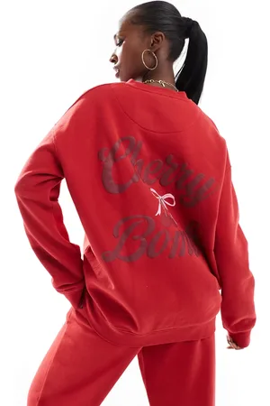 The Frolic Exclusive Cherry Bomb back print sweatshirt co-ord in