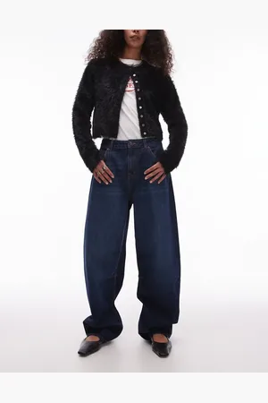 Topshop Barrel jean in rich indigo