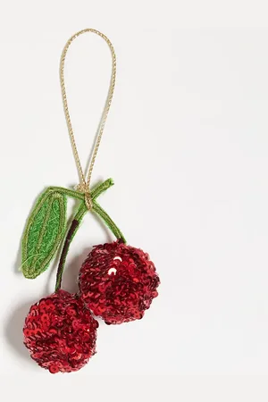 Accessorize Sequin cherry christmas tree decoration in
