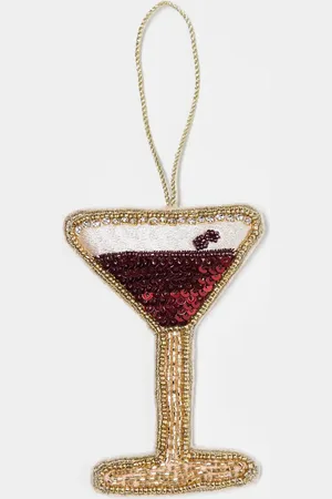 Accessorize Embellished espresso martini cocktail christmas tree decoration in