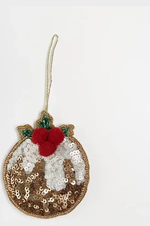 Accessorize Embellished christmas pudding tree decoration in