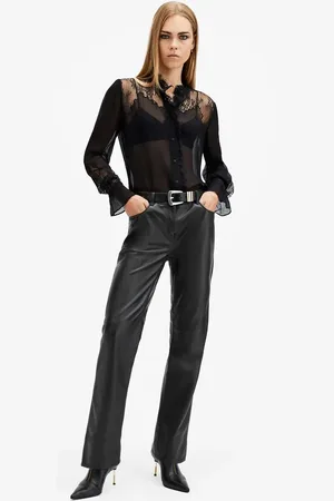 AllSaints Saige leather trousers in