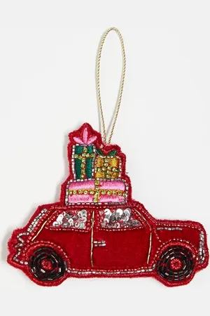 Accessorize Embellished car with presents christmas tree decoration in