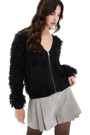Brave Soul Loopy knit zip through cardigan in