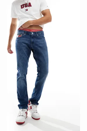 Tommy Hilfiger Scanton slim jeans in mid wash with flag details