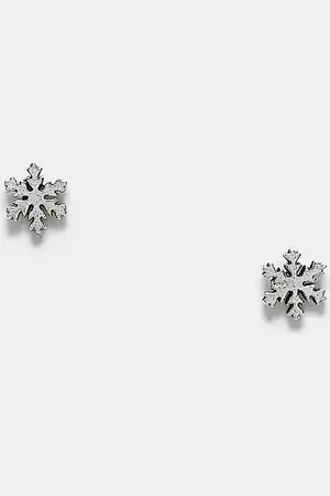 Kingsley Ryan Christmas snowflake stud earrings in sterling