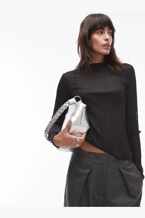 & OTHER STORIES Plisse mesh long sleeve top in