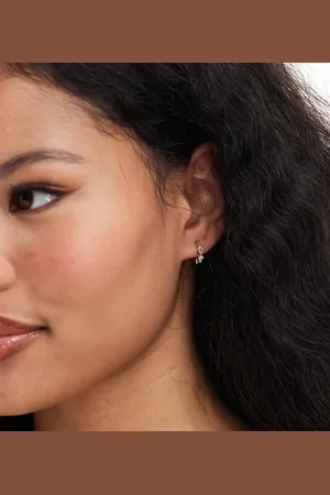 Kingsley Ryan Crystal 8mm hoop earrings in sterling