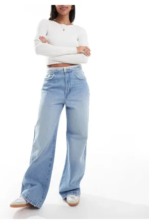 Cotton On Cotton On super baggy jeans with lace waist in cloud denim