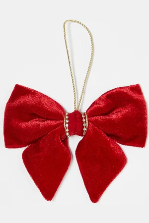 Accessorize Velvet bow christmas tree decoration in