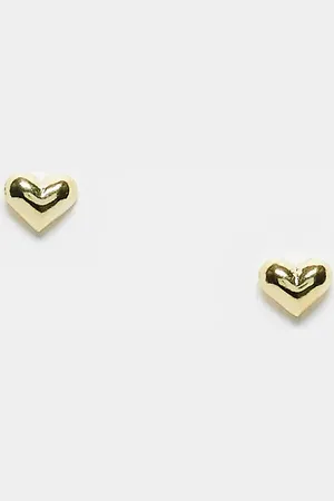 Kingsley Ryan Puffy heart stud earrings in plated