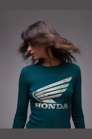 Topshop Graphic license Honda long sleeve top in