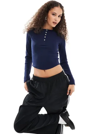 COLLUSION Oversized long sleeve Henley in waffle