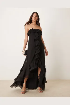 ASOS Bardot ruffle off shoulder maxi dress in