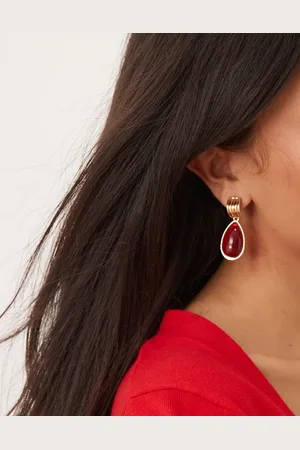 DesignB London Red resin teardrop earrings in