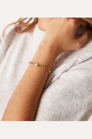 LOST SOULS Stainless steel 18ct plated chunky chain bracelet with crystal detail