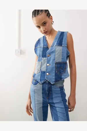 Wrangler Co-ord patchwork denim waistcoat in